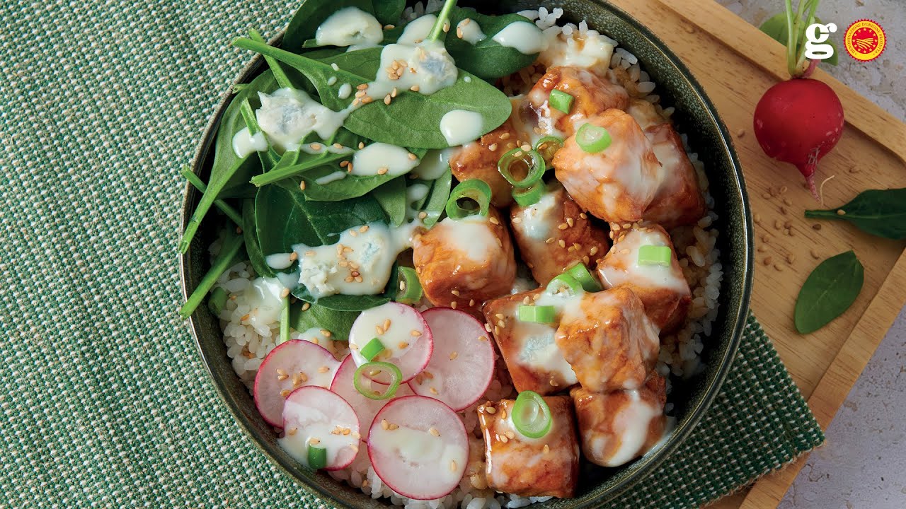 Lakseteriyaki og Gorgonzola DOP sauce
