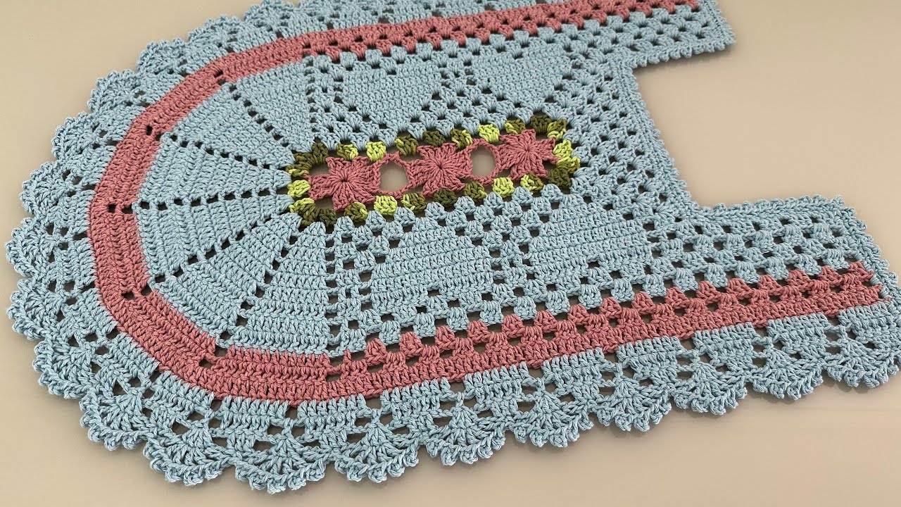 Tapete Pé do vaso / jogo de banheiro BIA em crochê passo a passo