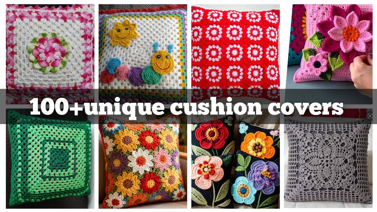 Beautiful and stylish crochet cushion designs #unique new pillows covers ideas