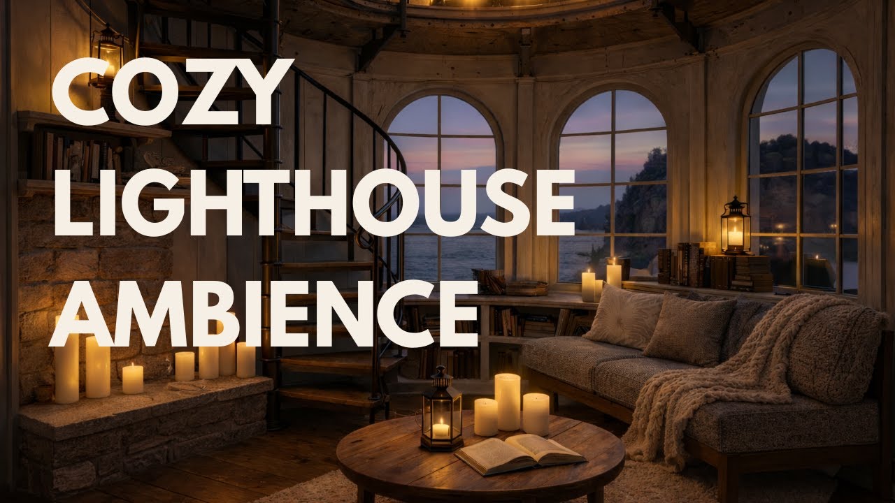 Cozy Lighthouse Ambience 🕯️ Soft Piano Study & Sleep (2 Hours)