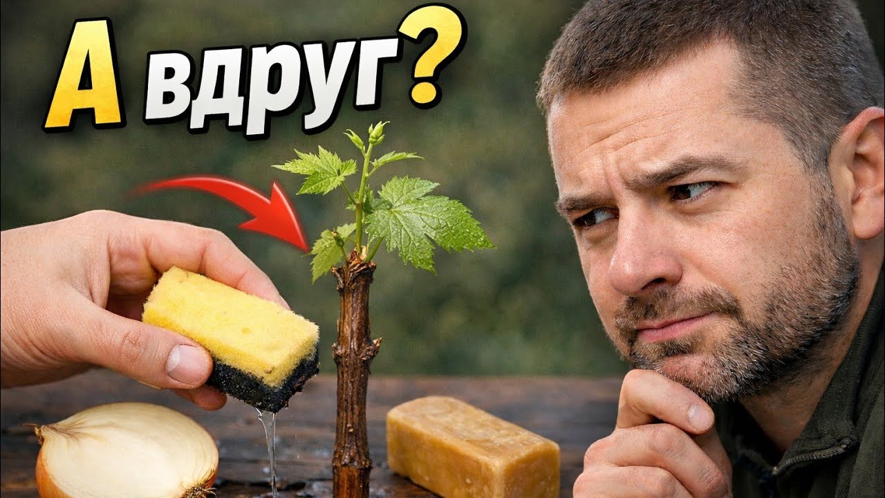 👉А вдруг это работает? Проверяю странные методы укоренения винограда. 