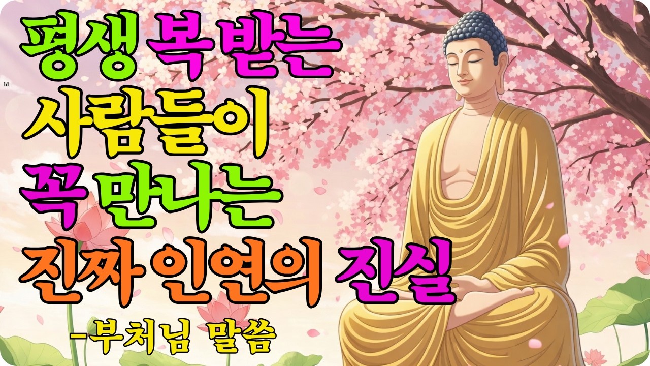 평생 복 받는 사람들이 꼭 만나는 진짜 인연의 진실 - 부처님 말씀.