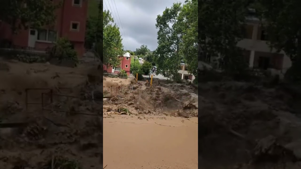 When flood destroying everything #floods #viral #trending  #disaster #nature
