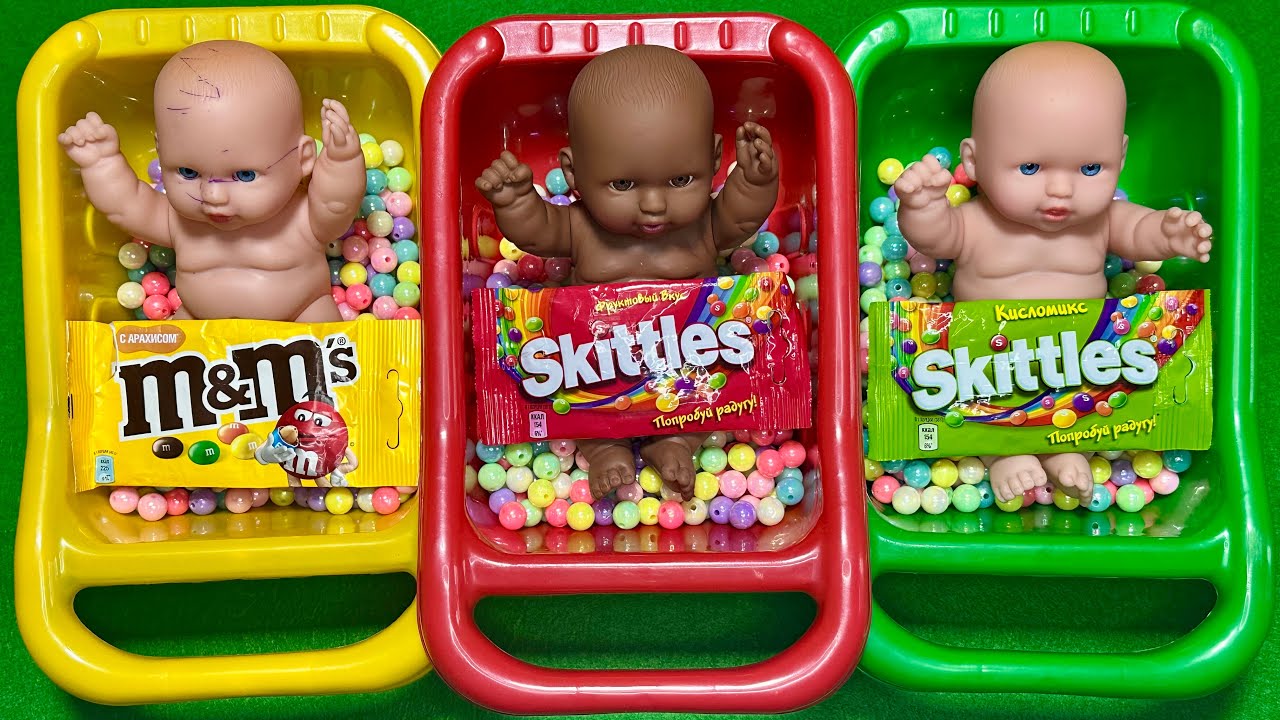 4 Minutes Satisfying - Magic BathTubs & Mixing Candy ASMR with M&Ms, Slime, Playdoh Big Video