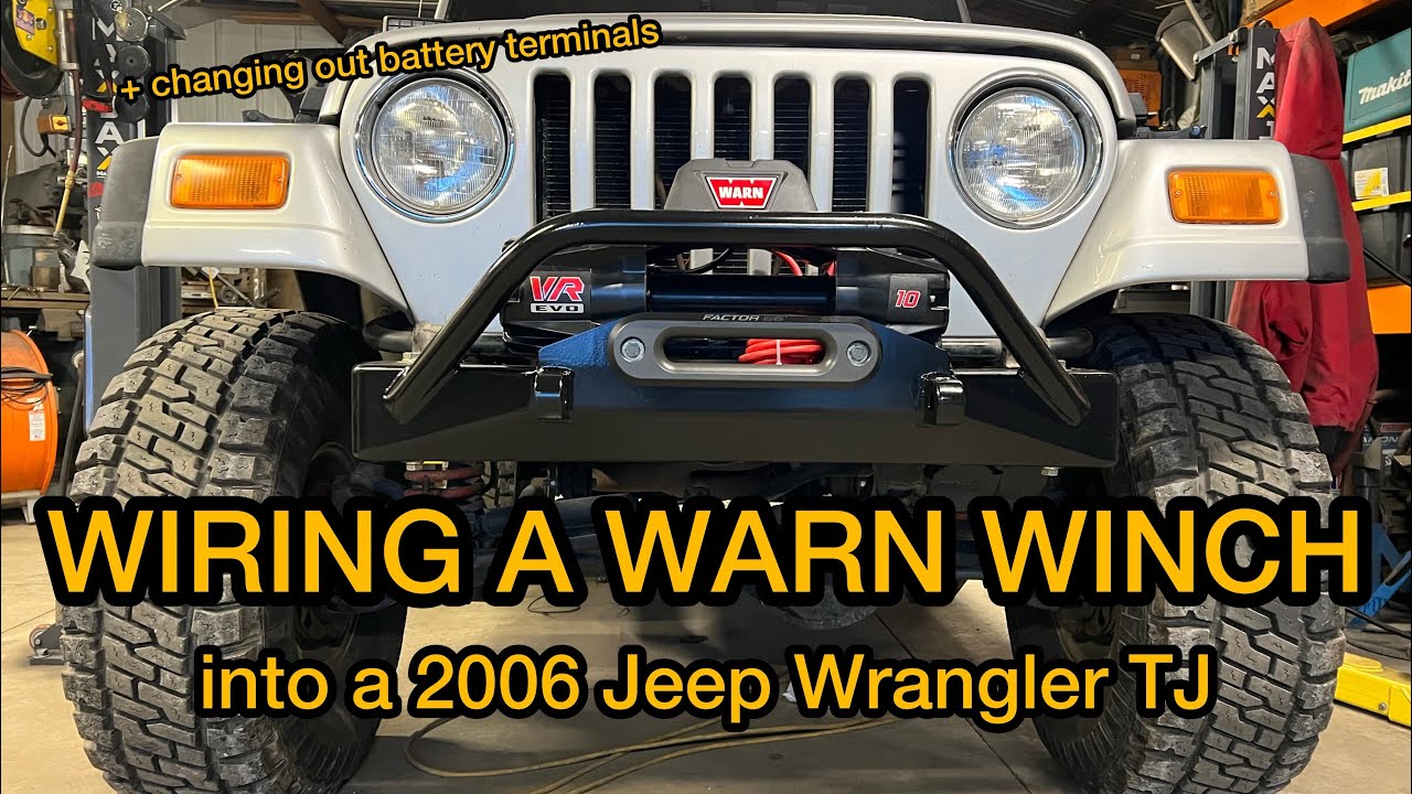 Wiring a NEW Warn VR10 Evo winch into a Jeep Wrangler TJ — PLUS replacing battery terminals