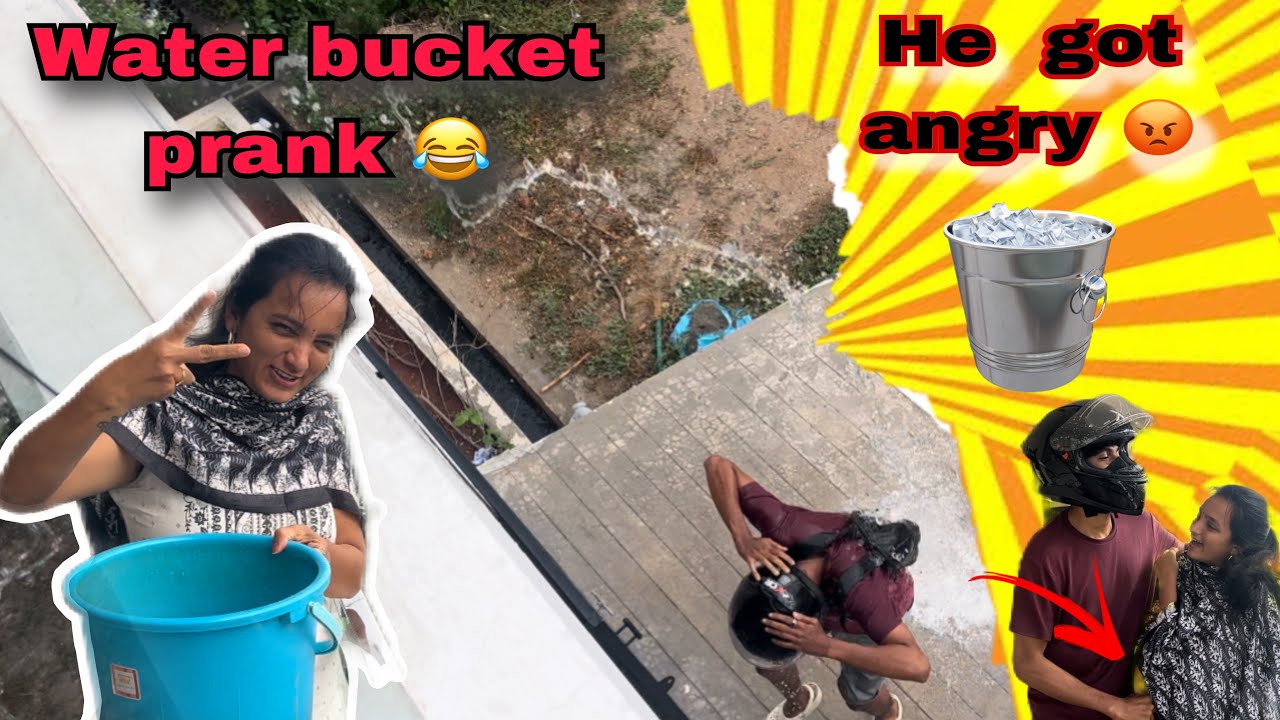 Revenge prank 😂 | ice bucket 🪣 prank | Sha gets angry 😡 | #saanvikashree #saanufam