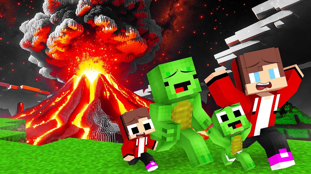 How Mikey Family and JJ Family Survive The VOLCANO in Minecraft (Maizen)