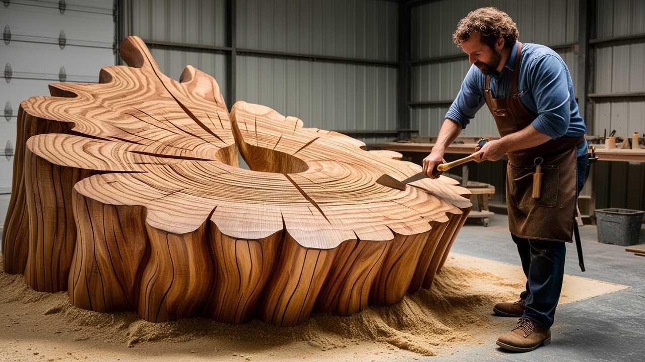 Mr. Phuong, A 20-Year-Old Carpenter: Used A Long-Rotted Tree Stump To Create A Very Unique Tea Table