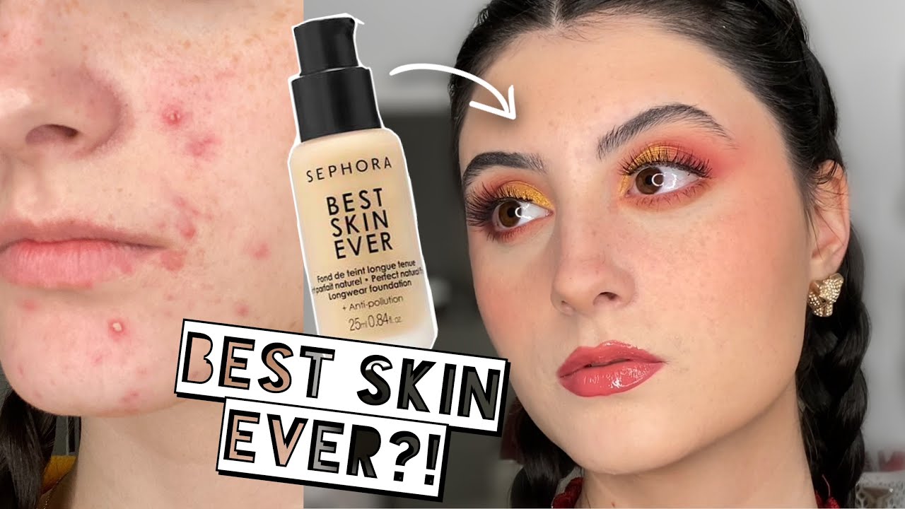 BEST SKIN EVER?! SEPHORA BEST SKIN EVER FOUNDATION WEAR TEST ON ACNE + TEXTURE