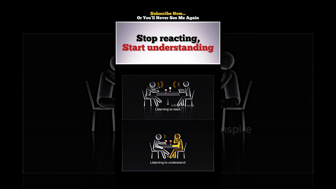 Stop reacting, start understanding. #motivation #mindset #selfimprovement