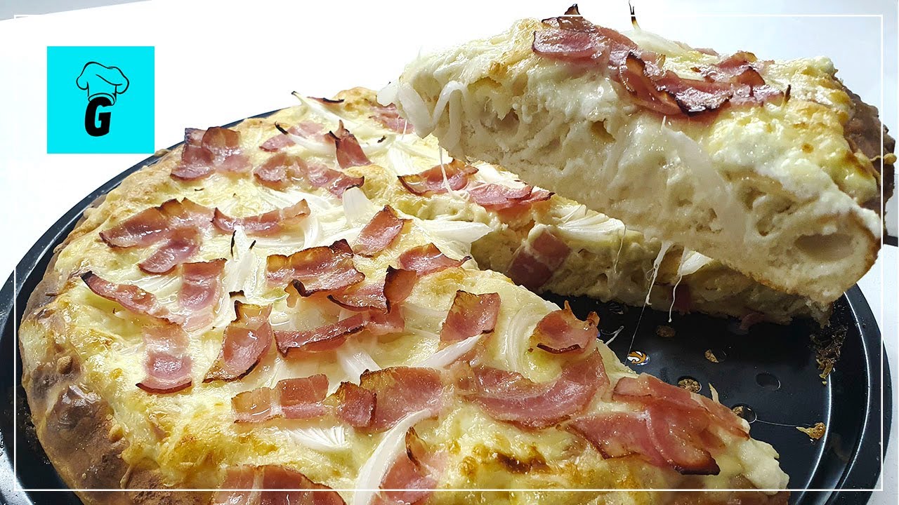 PIZZA SIN GLUTEN Y SIN HUEVO EN PANIFICADORA LIDL 🍕 | PIZZA CARBONARA