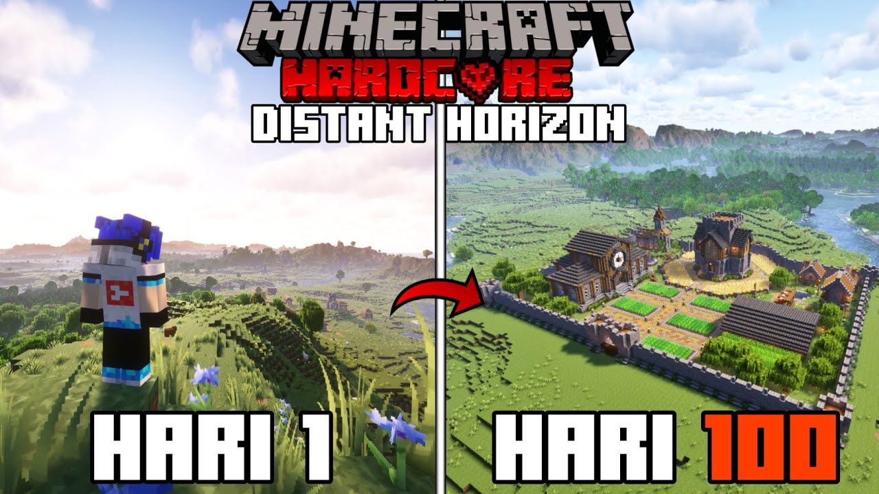 100 Hari di Minecraft Hardcore Distant Horizon