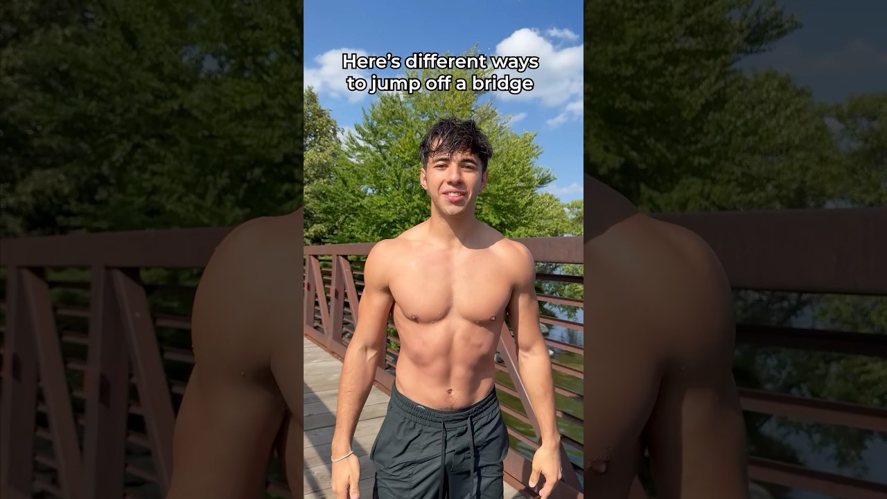 Different Ways to Jump off Bridge (Wait for the backflip) *I am a professional don&rsquo;t try this at 🏡