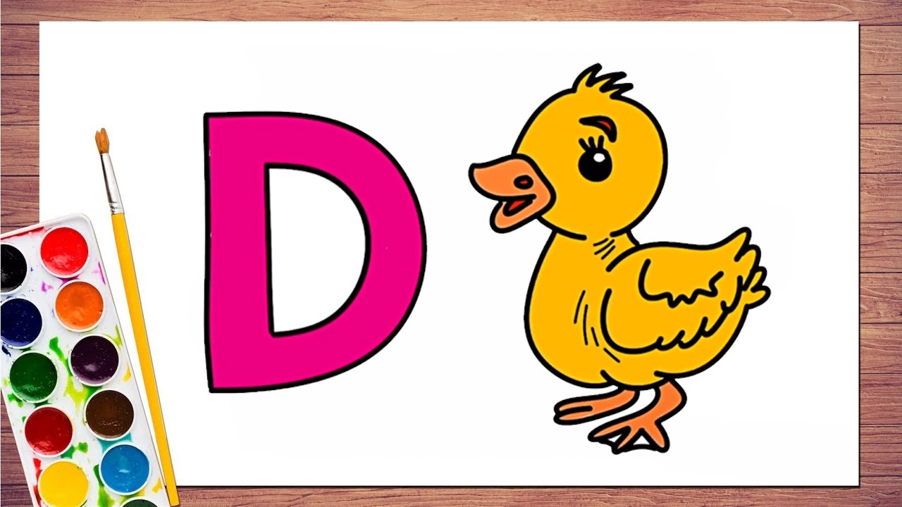 How to Draw Duck from Letter D | Duck Drawing with Alphabet D | Alphabet D Duck Drawing easy