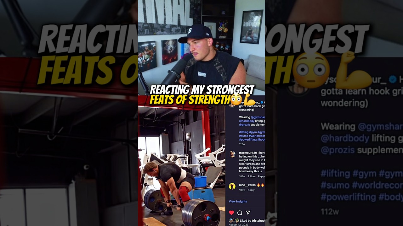 Реакция на мою становую тягу весом 1055 фунтов😳Twitch: tysonridenour #реакция
