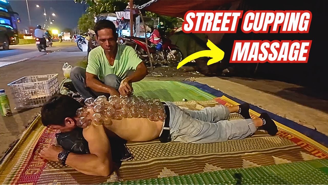 The uncle felt very relaxed and enjoyed the traditional Vietnamese street massage
