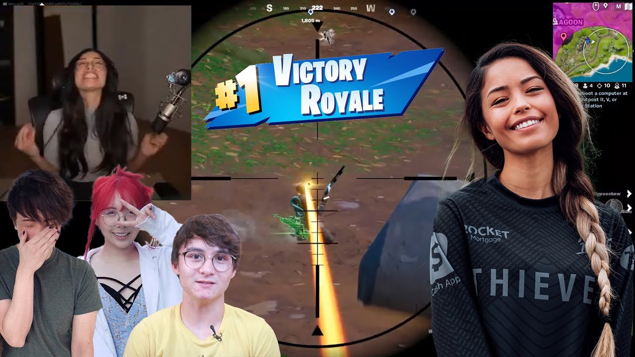 Valkyrae Fortnite Highlights /w Offstream Sykkuno, Michael Reeves & Lilypichu (9/24/2022)