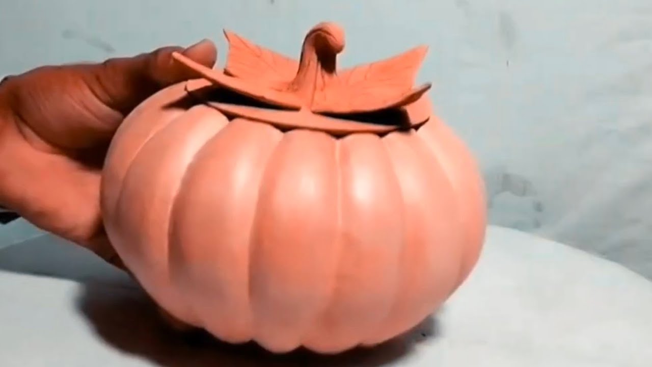 pumpkin shape with clay | clay design pot | mitti ke bartan | clay pot | pottery making