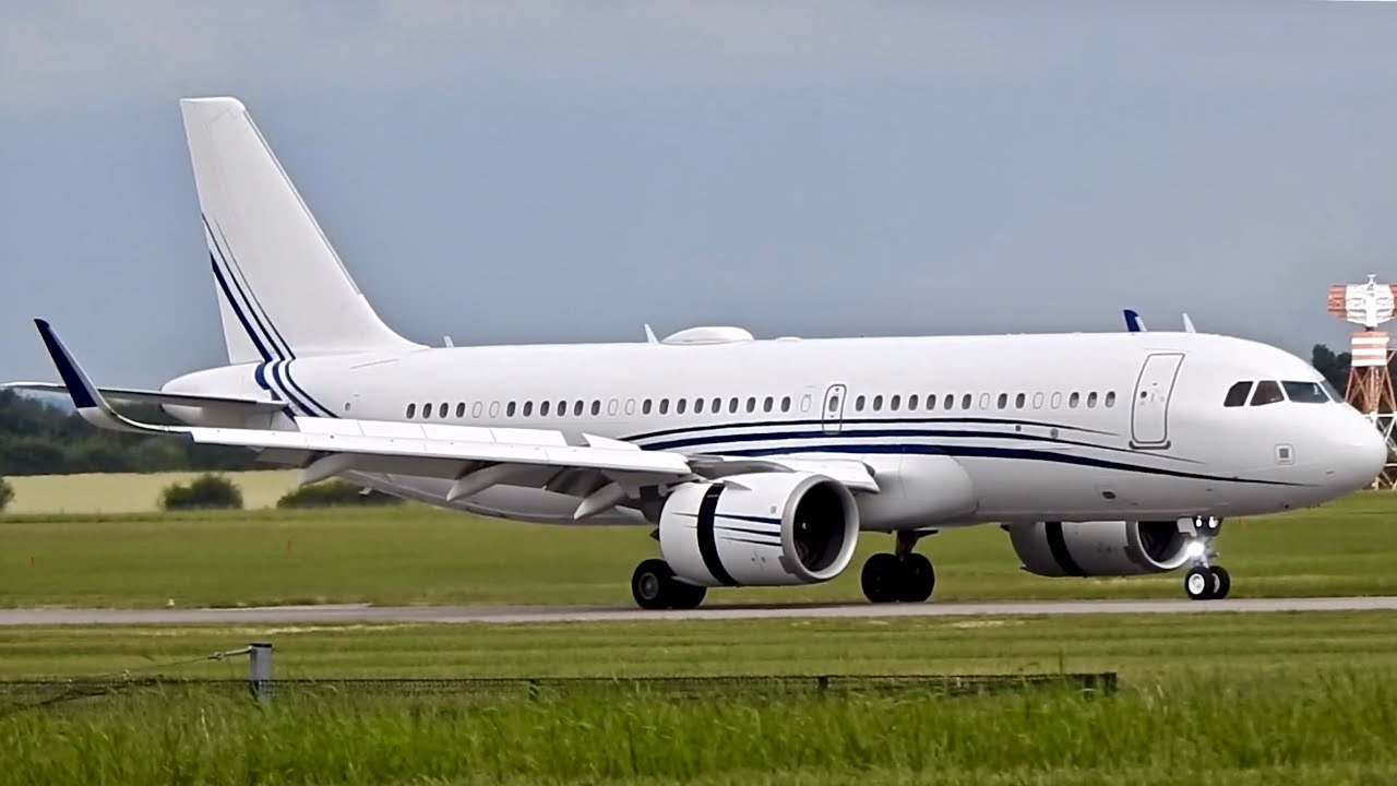 One long take | Acropolis Aviation Airbus A320-251NCJ G-KELT landing and taxiing