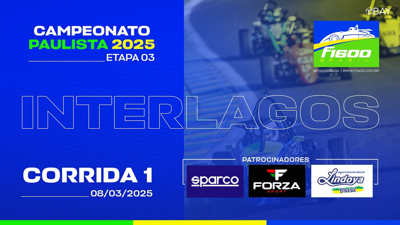 Etapa 3 | 2025 - F1600 - Corrida 1 - Interlagos - AO VIVO
