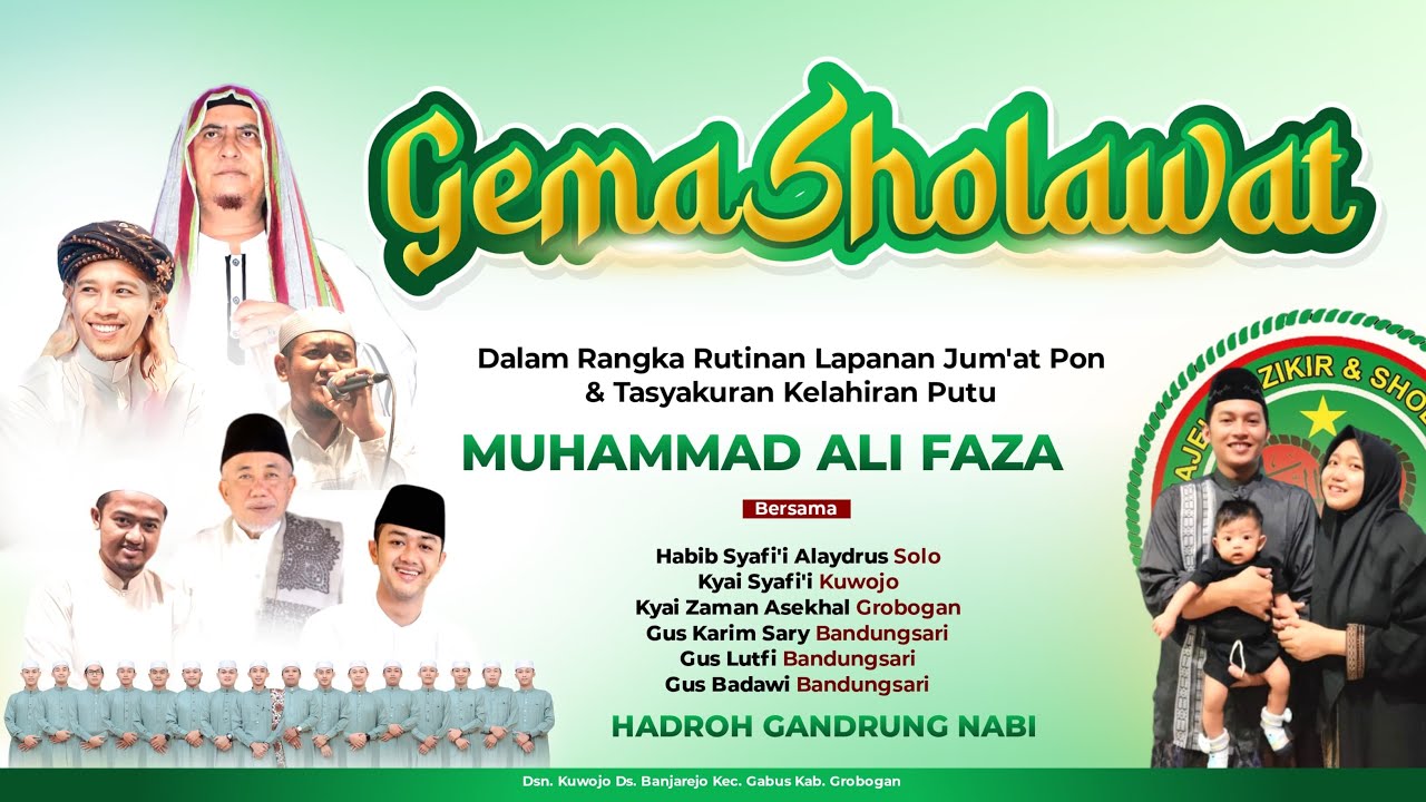 🔴🔵[LIVE] GEMA SHOLAWAT || RUTINAN LAPANAN JUM'AT PON & TASYAKURAN KELAHIRAN PUTU MUHAMMAD ALI FAZA
