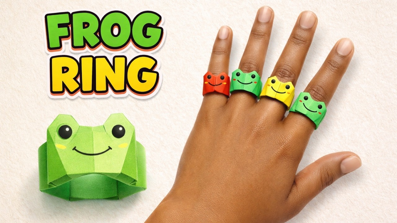 Paper Frog Ring 🐸💍 Cute Origami Craft