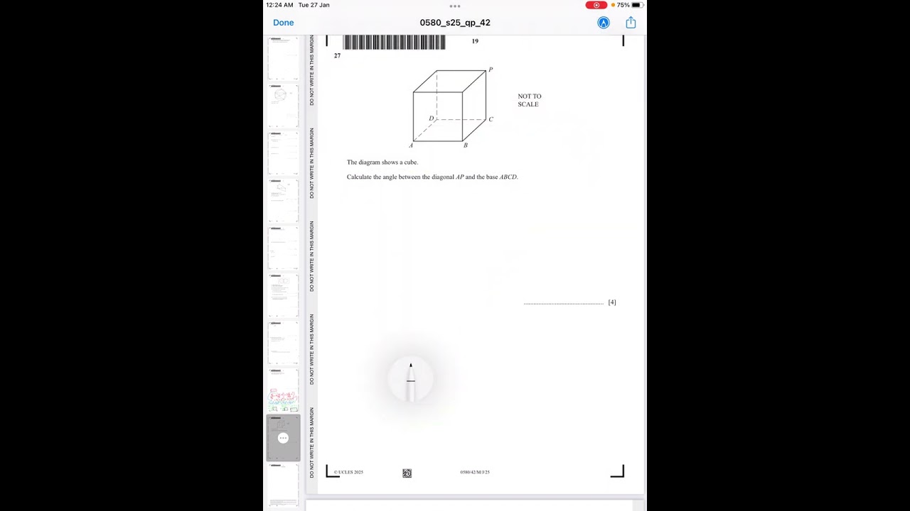 IGCSE Mathematics (extended)Past Paper 0580/42-CIE-May/June 2025 solutions of question 26-27