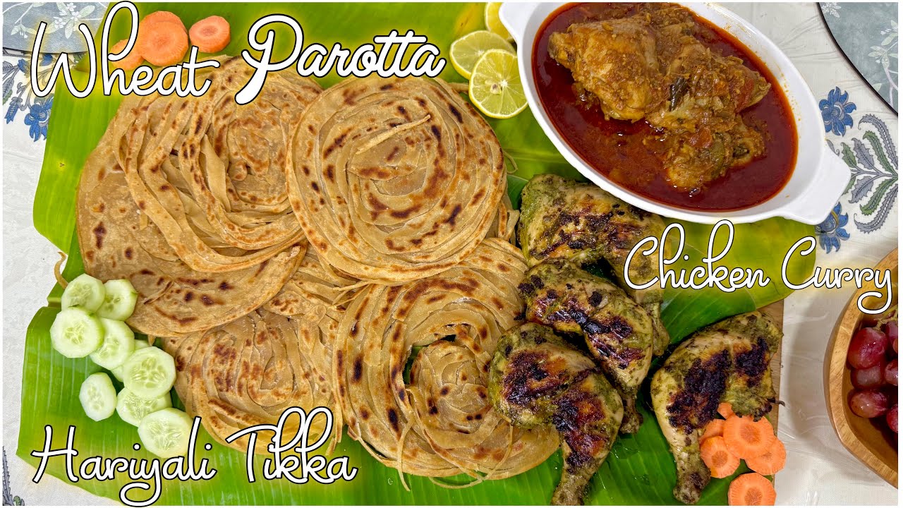 Easy Wheat Parotta| Malayalam cooking Vlog |Easiest Chicken Curry & Tasty Haryali Chicken