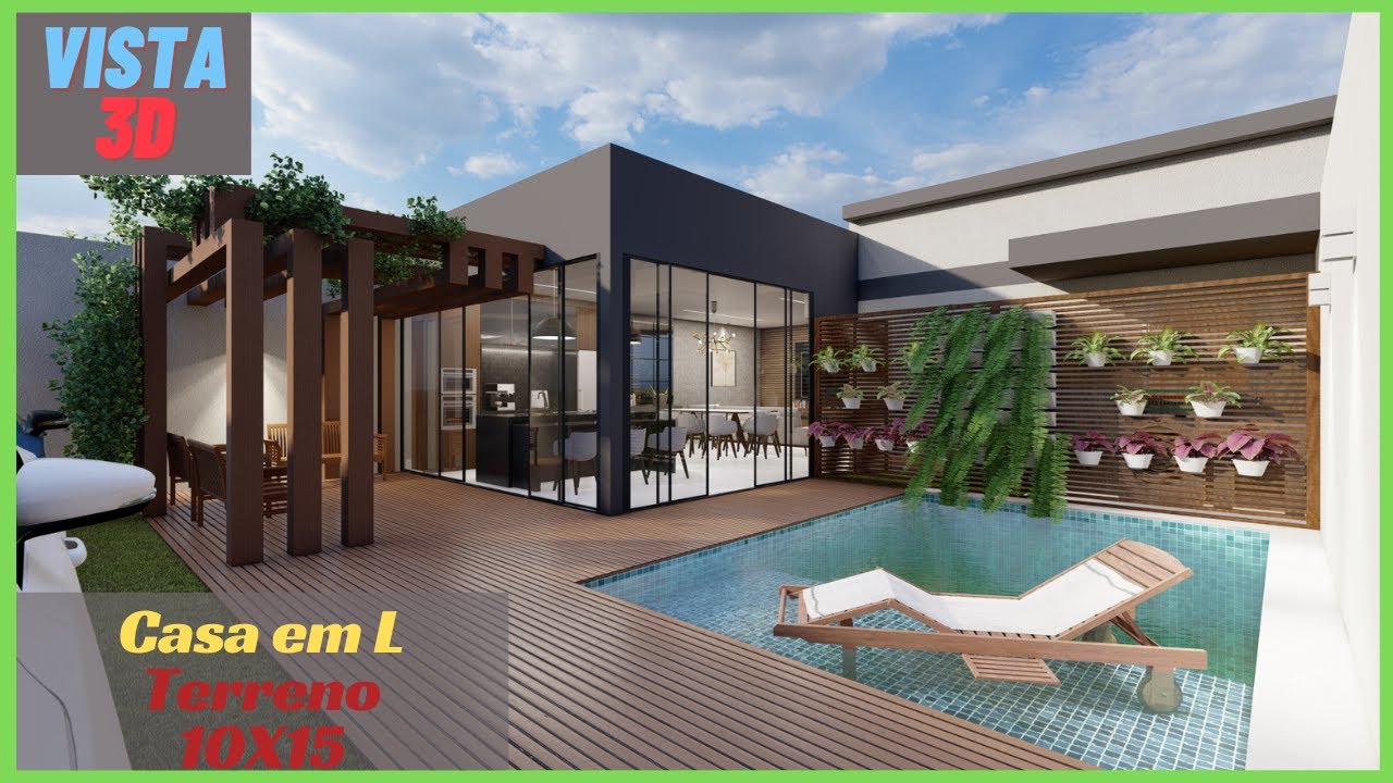 Casa em L com 60m² - terreno 10x15 - garagem 2 carros
