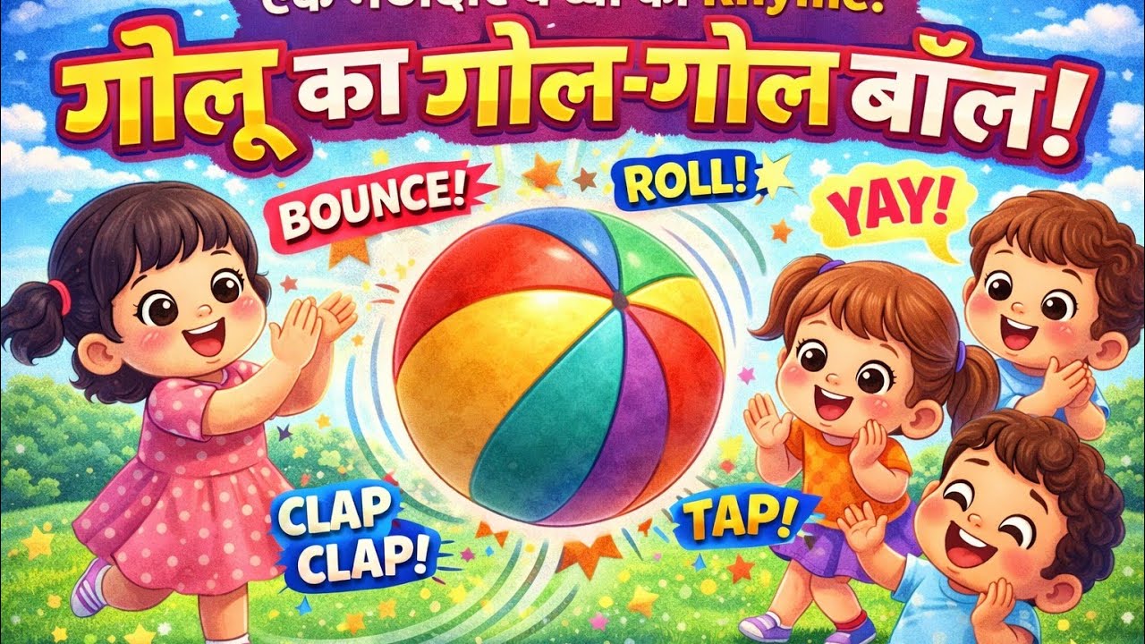 Golu Ka Gol-Gol Ball | Cute Kids Rhyme | Nursery Action Song#shorts #kids