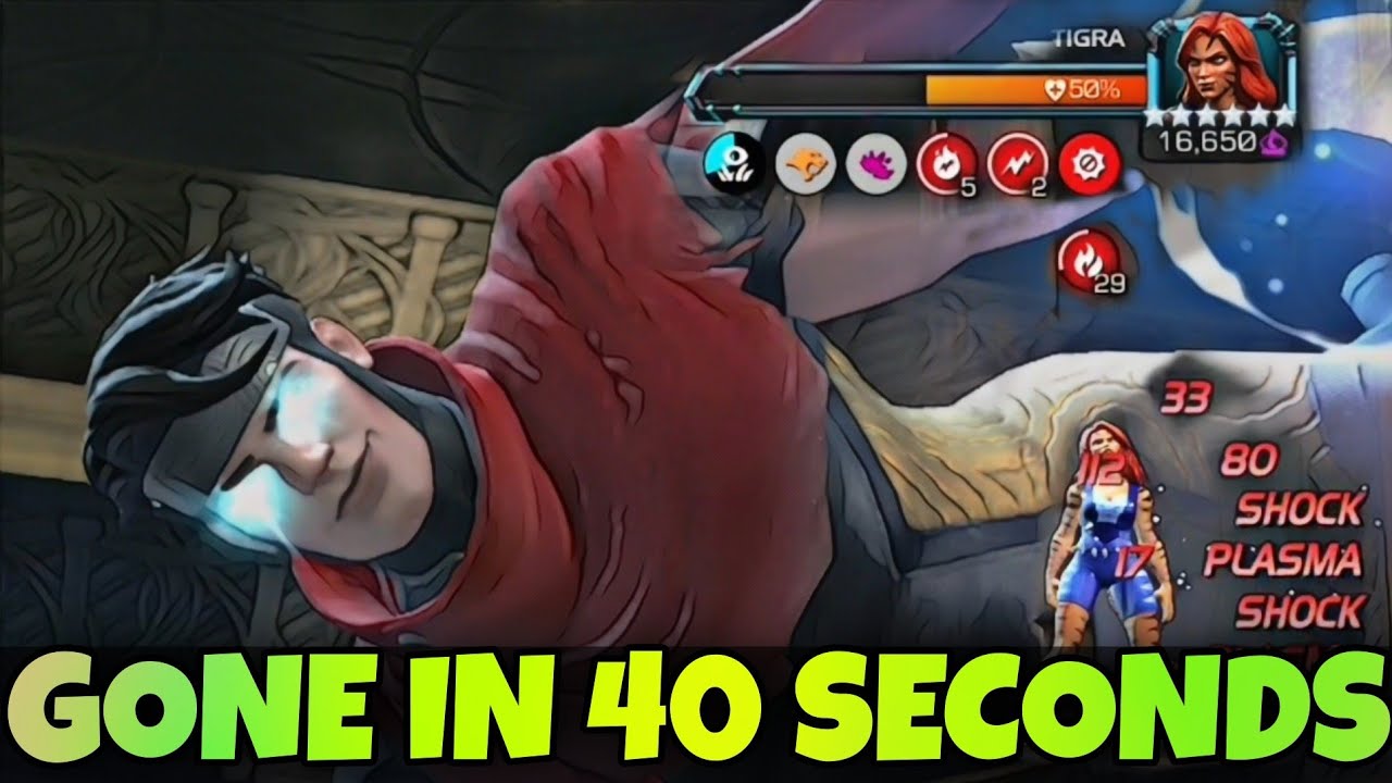 3 star Wiccan melts 6 star rank 3 Tigra in 40 seconds - unbelievable DOT debuffs 😱 | MCOC