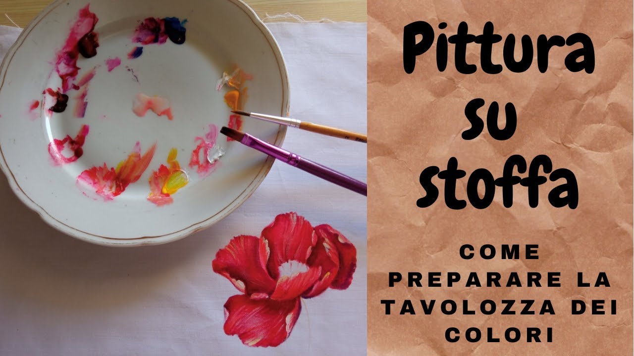 Prepariamo la tavolozza dei colori in modo semplice e essenziale nella pittura su stoffa.