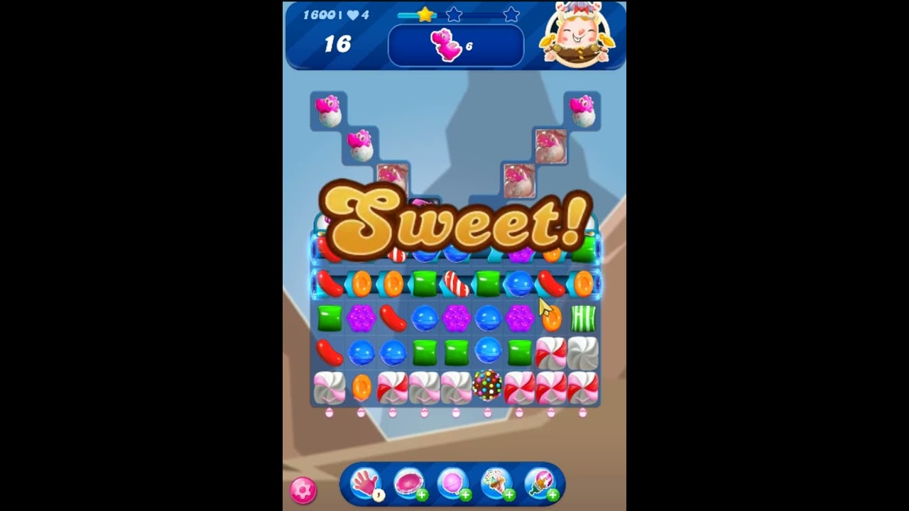 Candy Crush Saga Level 1600 - 3 Stars, 23 Moves Completed, No Boosters