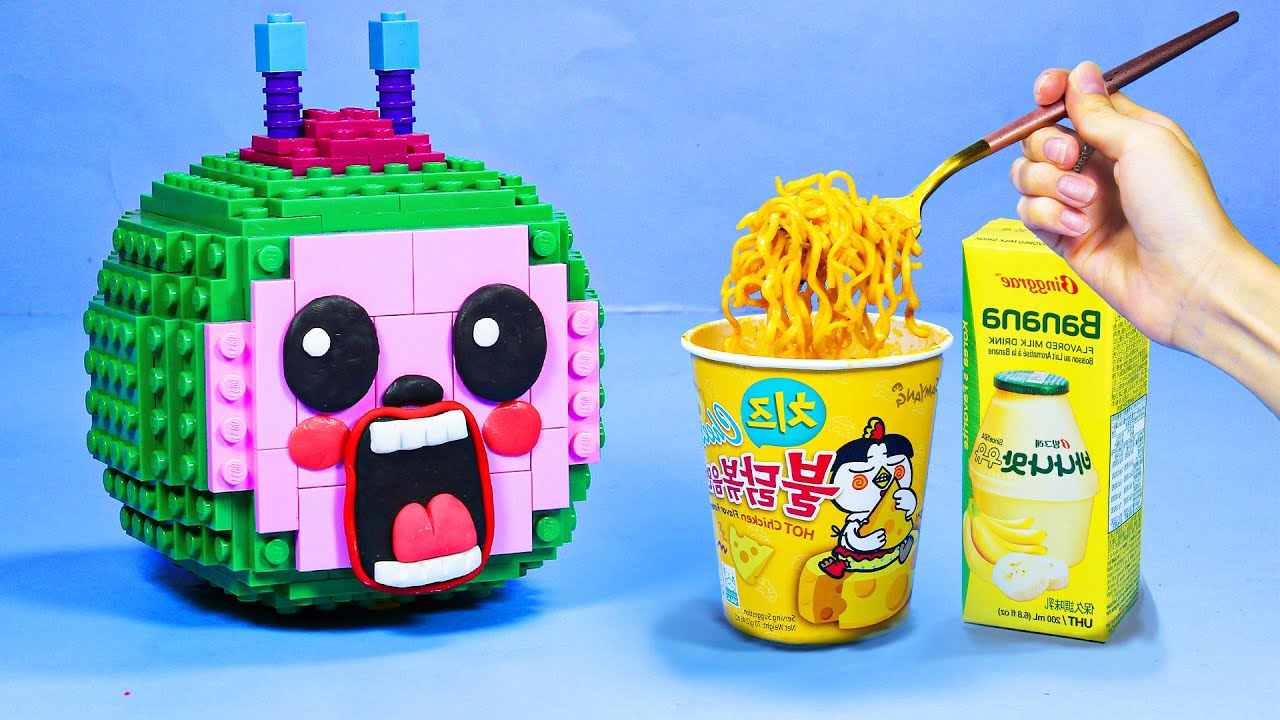 Lego Among Us In Real Life - How to Make Cocomelon Mukbang - Stop Motion Cooking & ASMR Experiment