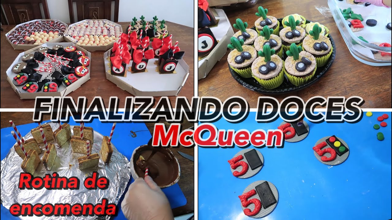 ROTINA DE ENCOMENDA TEMA CARROS MCQUEEN - FINALIZANDO DOCES PERSONALIZADOS E ENROLADOS - VLOG