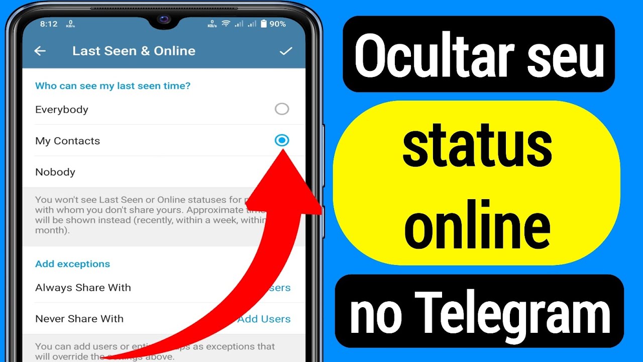 Como ocultar o status on-line visto pela &uacute;ltima vez no Telegram (2023)