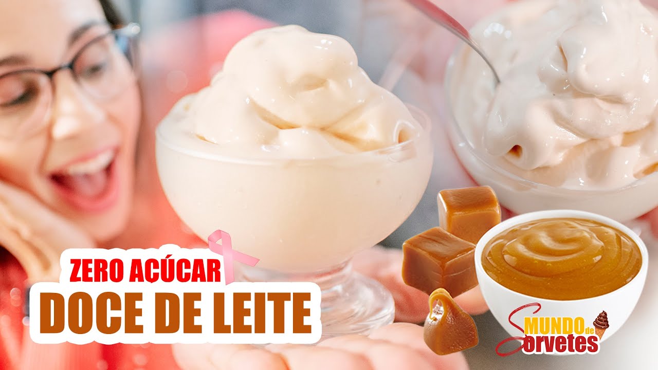 Sorvete de doce de leite - Receita zero açúcar - Mundo de Sorvetes - Sorvete Caseiro - Doce de leite