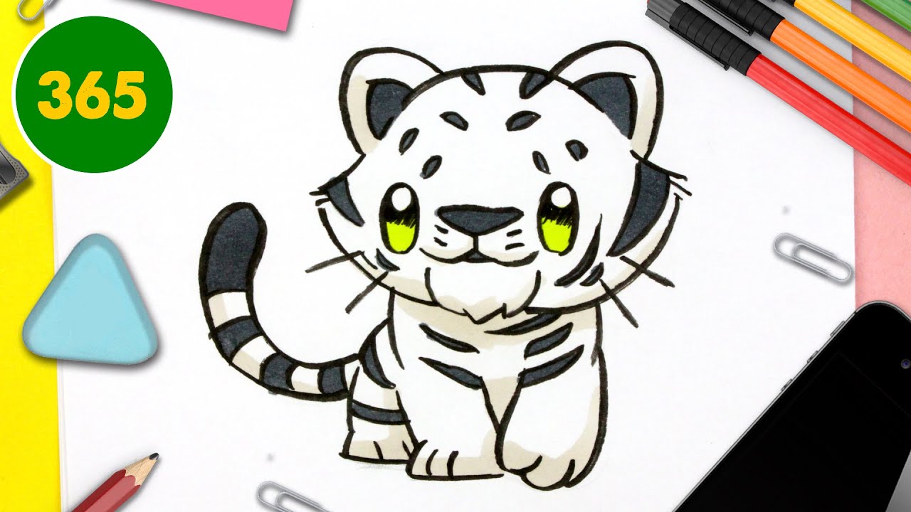 HOW TO DRAW A CUTE TIGER KAWAII