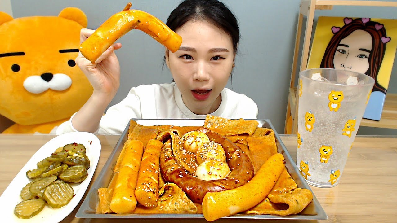 매콤한 크림 떡볶이 통가래떡 킬바사소세지 먹방 Mukbang