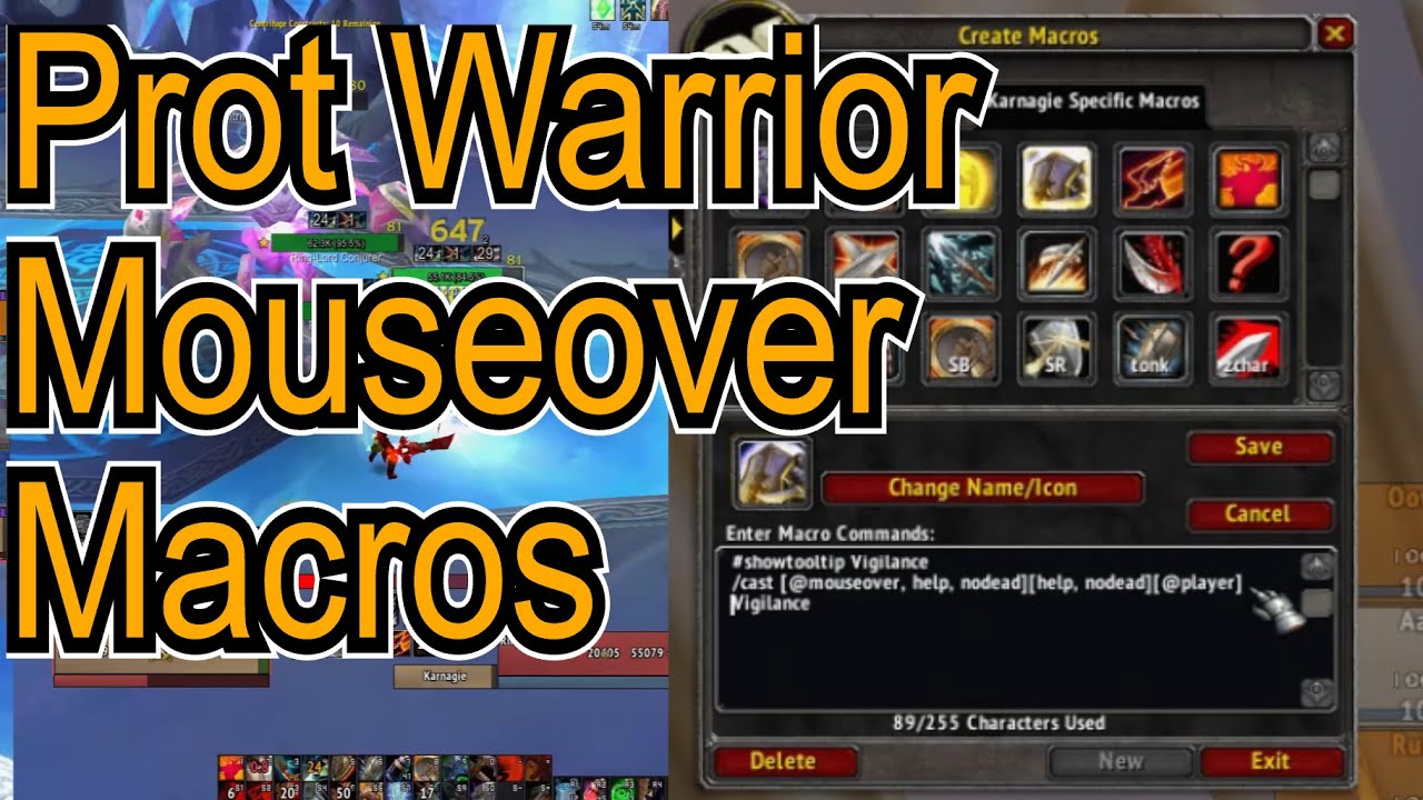 Макросы наведения мыши - Wotlk Classic Prot Warrior