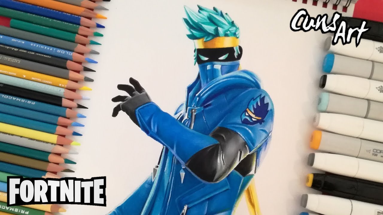 COMO DIBUJAR AL NINJA DE FORTNITE | NIVEL MÁXIMO | dibujos de fortnite | how to draw ninja skin