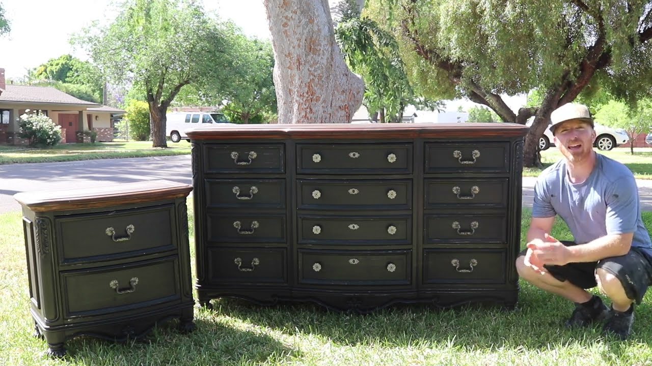 Dresser and Nightstand DIY Project | Changing from White to Black | Furniture Painting Makeover