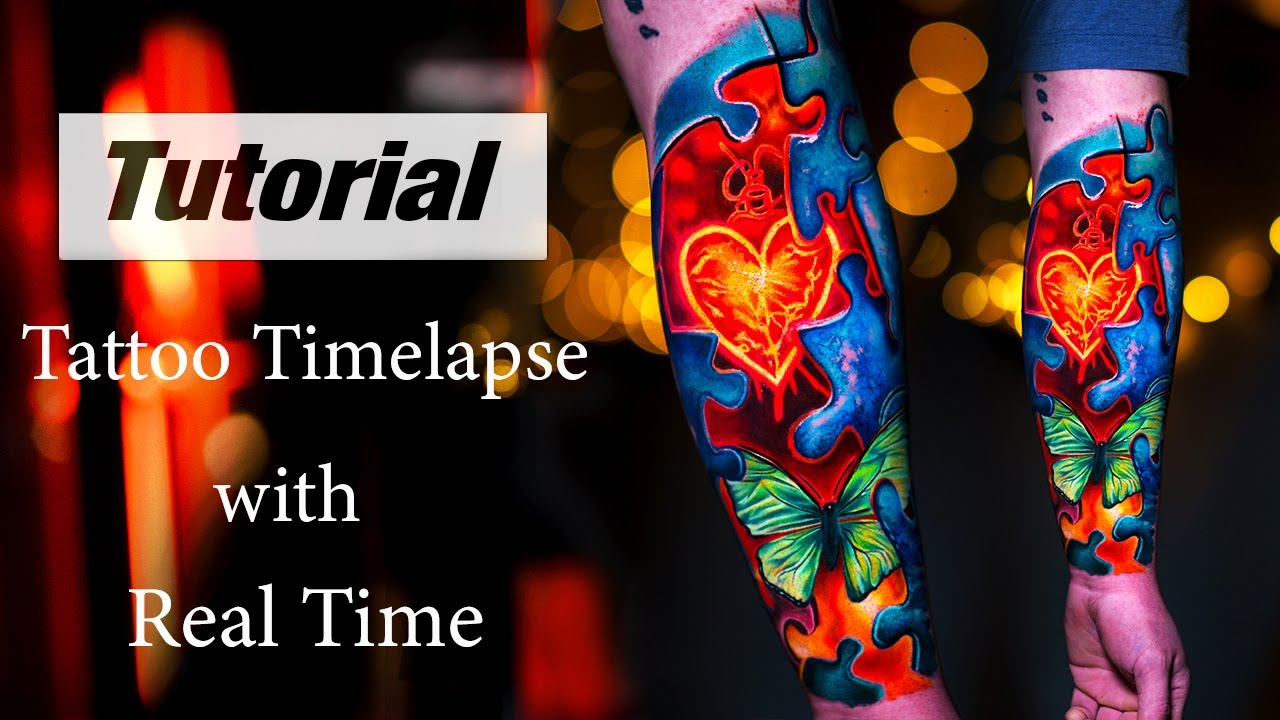 For his Kid Tattoo Timelapse – With Real Time