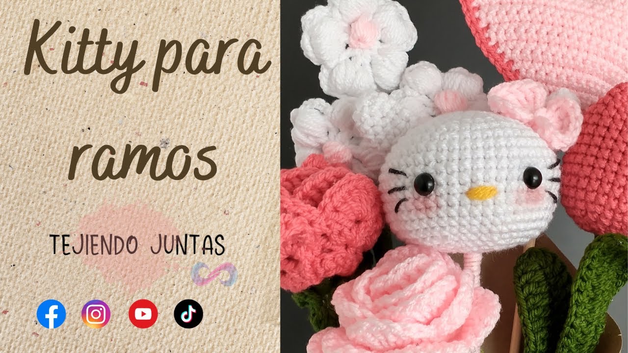 KITTY A CROCHET,  EN BROCHETA, IDEAL PARA RAMOS (ENGLISH SUB)