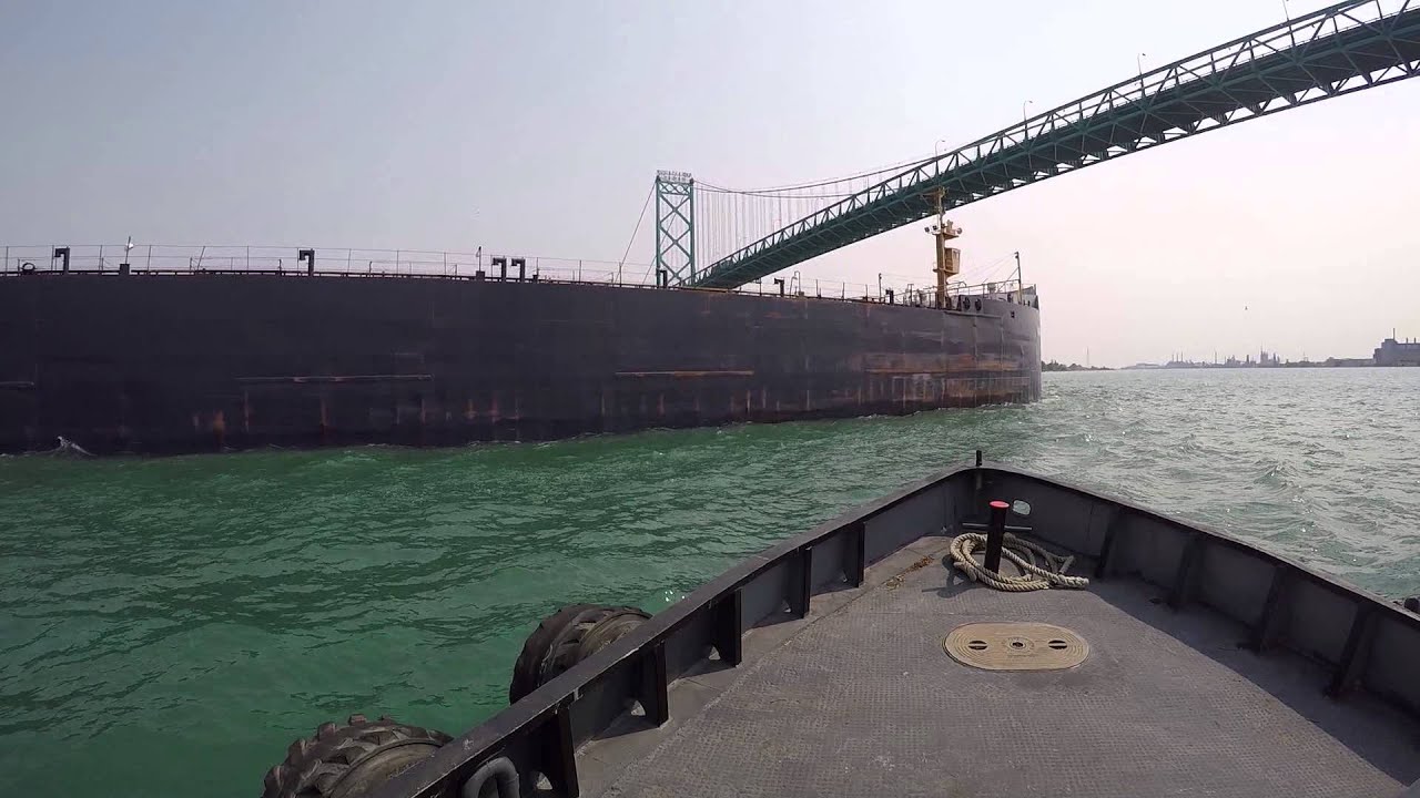 Mail boat deliveries on the Detroit River aboard the J.W. Westcott II