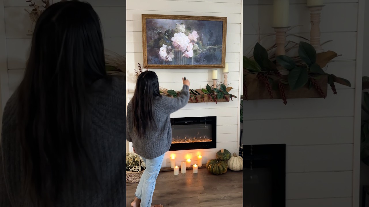 How to make a TV frame #tvframe #diy #home #homedecor #fall #vintagearttv