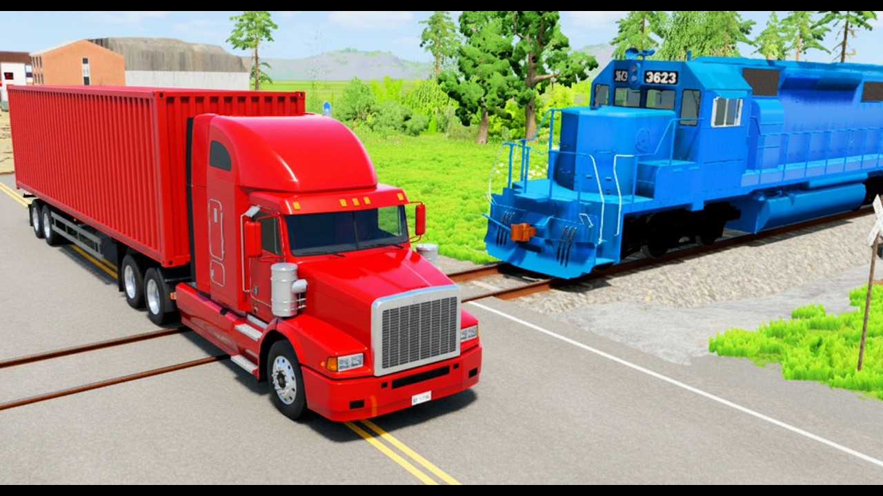 Flatbed Truck McQueen-Truck Transport-Car vs Truck #43 - Beamng drive