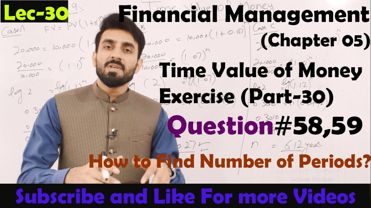 #30 Time Value of Money Exercise (Part-30) | Financial Management| BBA,MBA