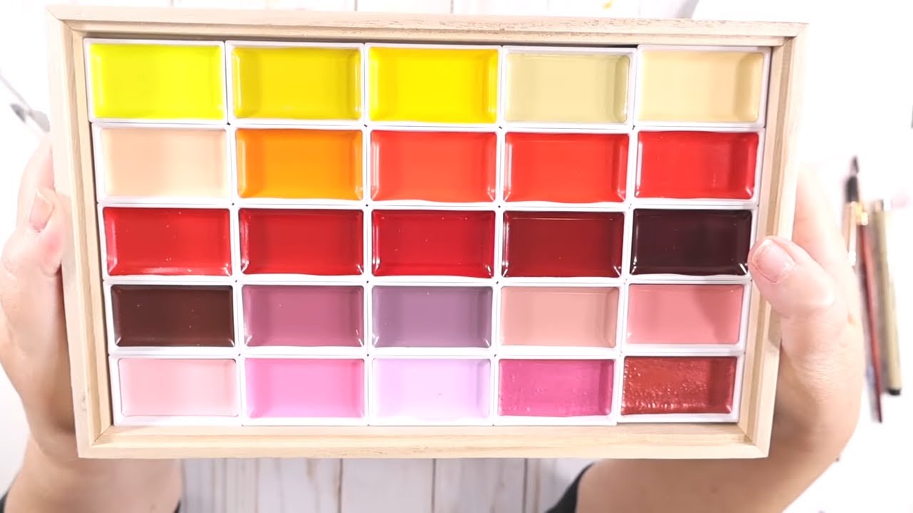 100 Satisfying Swatches Of Kuratake Gansai Tambi Watercolor Set!