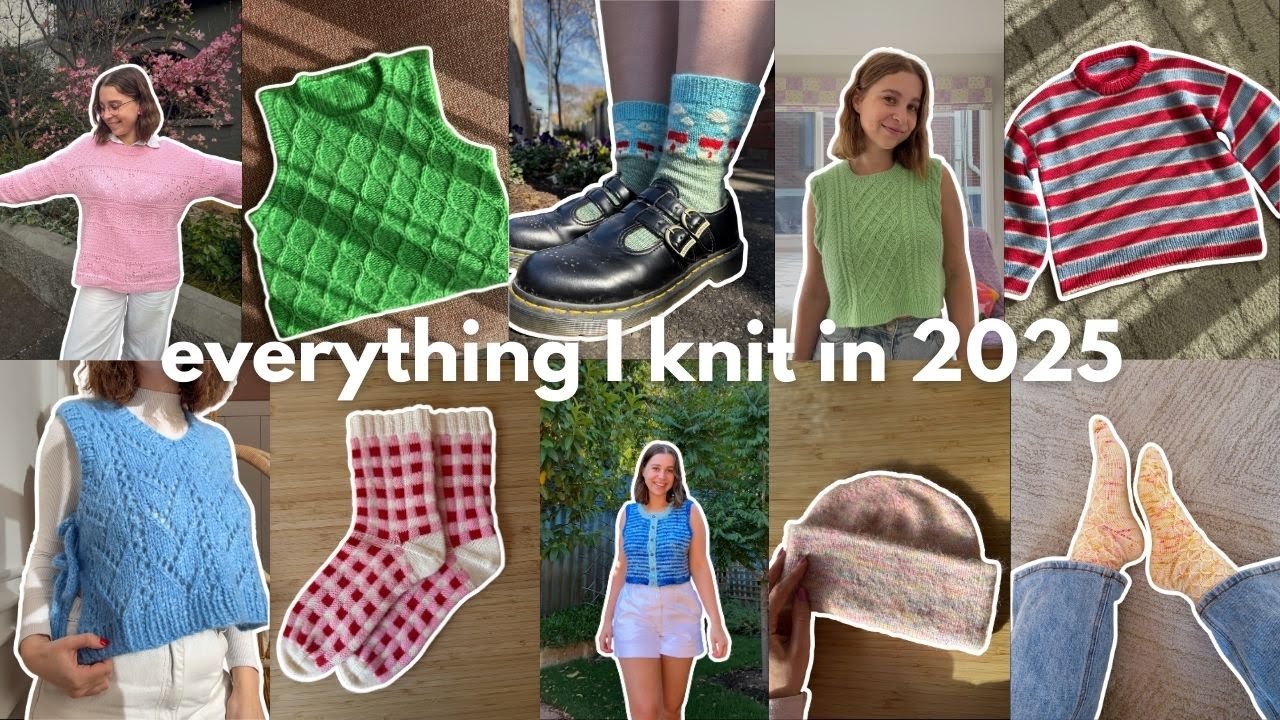 trying on everything I knit in 2025! 🧶💖